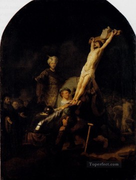 Rembrandt van Rijn Painting - The Elevation Of The Cross Rembrandt
